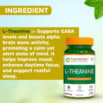 Pure Nutrition L-Theanine 200mg – 120 Veg Capsules | L Theanine Supplement | Supports Stress Relief, Anxiety Reduction & Cognitive Health | Promotes Relaxation & Brain Function