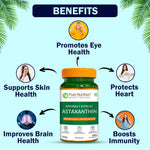 Pure Nutrition Astaxanthin 4mg – 60 Veg Capsules | Powerful Antioxidant for Eye, Skin, Heart & Immune Support | Promotes Cellular Health, Anti-Aging & Recovery | Plant-Based, For Men & Women