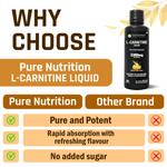 Pure Nutrition L-Carnitine Liquid 3300mg – 450ml | Valencia Orange Flavour | Pre & Post Workout Supplement for Men & Women | Supports Fat Metabolism, Energy & Performance | Sugar-Free