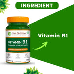 Pure Nutrition Vitamin B1 (Thiamine Mononitrate) 1700 mcg – 120 Veg Capsules | Supports Energy, Brain, Heart & Muscle Health