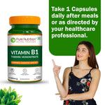 Pure Nutrition Vitamin B1 (Thiamine Mononitrate) 1700 mcg – 120 Veg Capsules | Supports Energy, Brain, Heart & Muscle Health
