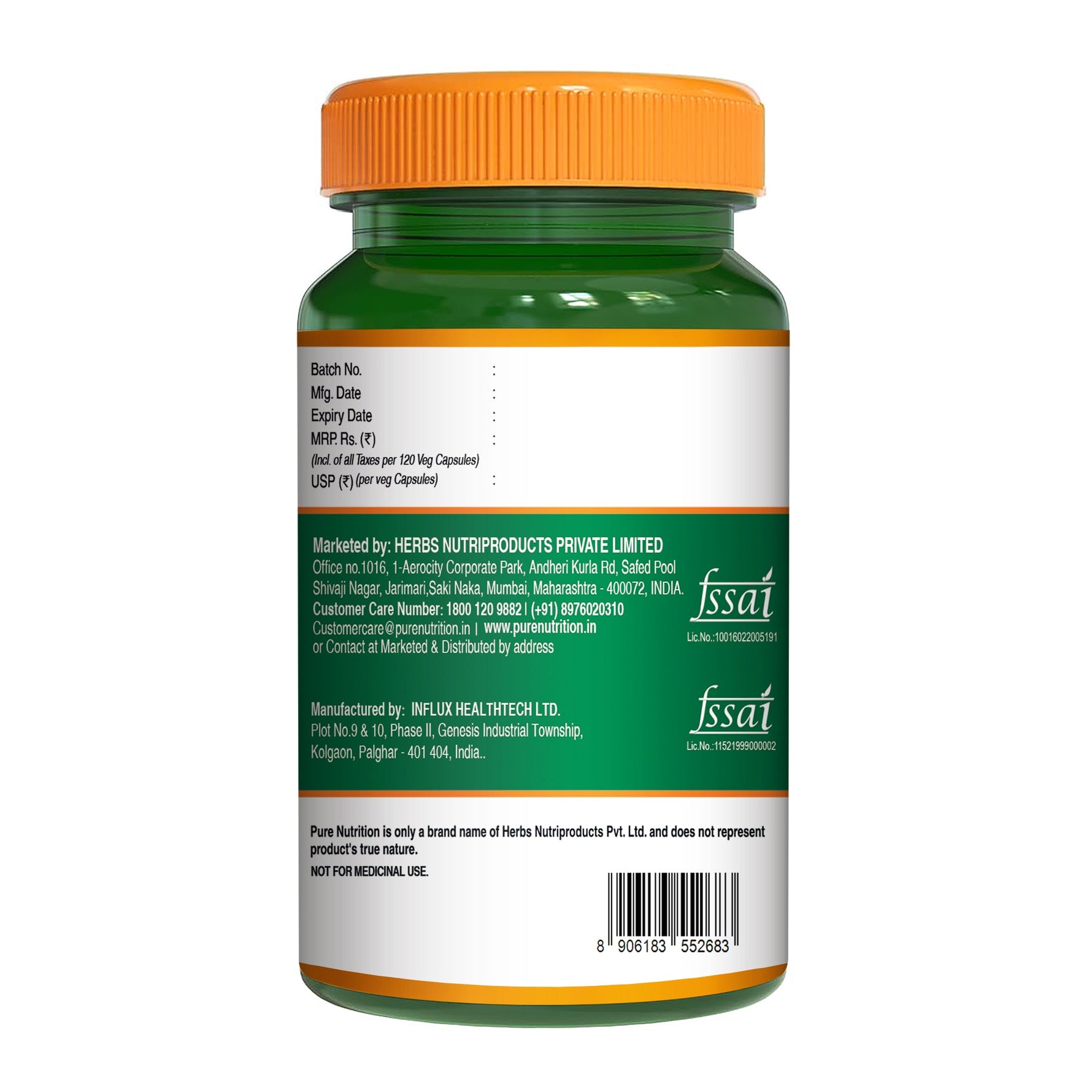 Pure Nutrition Vitamin B1 (Thiamine Mononitrate) 1700 mcg – 120 Veg Capsules | Supports Energy, Brain, Heart & Muscle Health