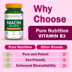 Pure Nutrition Niacin Vitamin B3 (14 mg) – 120 Veg Capsules | Supports Immune Function, Cellular Energy, Skin Health & Energy Metabolism