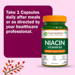 Pure Nutrition Niacin Vitamin B3 (14 mg) – 120 Veg Capsules | Supports Immune Function, Cellular Energy, Skin Health & Energy Metabolism