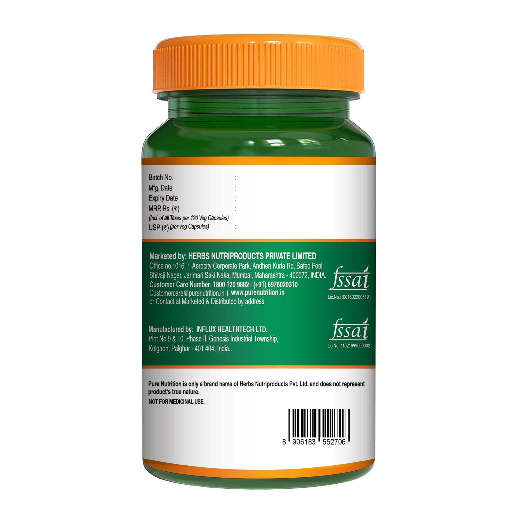 Pure Nutrition Vitamin B6-1900mcg (Pyridoxine HCl) – 120 Veg Capsules | Supports Energy, Immune & Brain Health | Maintains Eye Health & Nervous System Function