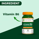 Pure Nutrition Vitamin B6-1900mcg (Pyridoxine HCl) – 120 Veg Capsules | Supports Energy, Immune & Brain Health | Maintains Eye Health & Nervous System Function
