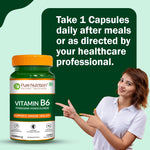 Pure Nutrition Vitamin B6-1900mcg (Pyridoxine HCl) – 120 Veg Capsules | Supports Energy, Immune & Brain Health | Maintains Eye Health & Nervous System Function