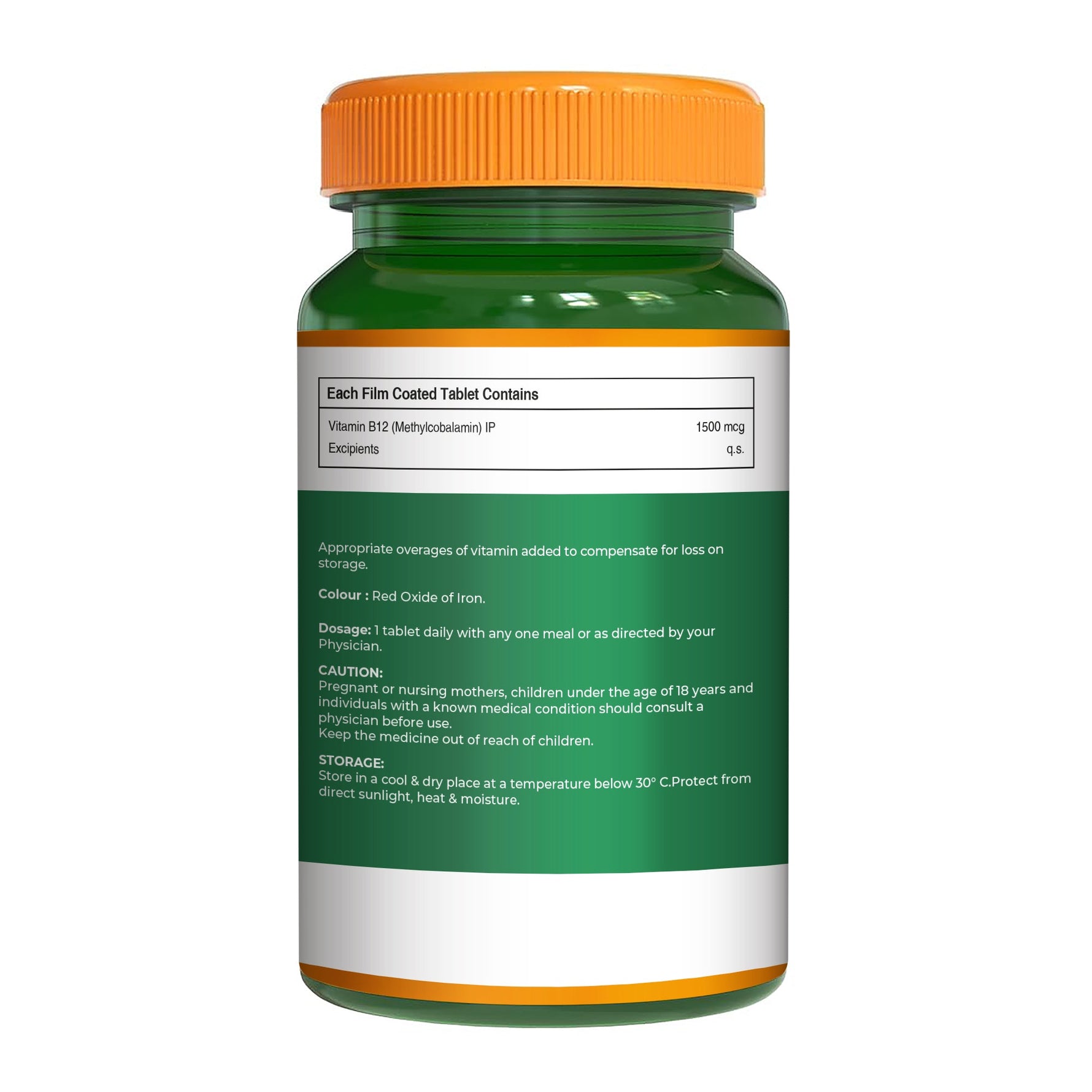 Pure Nutrition Vitamin B12 (1500mcg) - 120 Veg Tablets | Methylcobalamin B12 for Men & Women | Boosts Immunity & Energy Levels | Supports Brain, Nerve & Heart Health | Essential for Red Blood Cell Formation