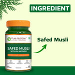 Pure Nutrition Safed Musali – 500mg, 60 Veg Tablets | Ayurvedic Herbal Supplement for Muscle Strength, Stamina, Immunity, Energy & Endurance