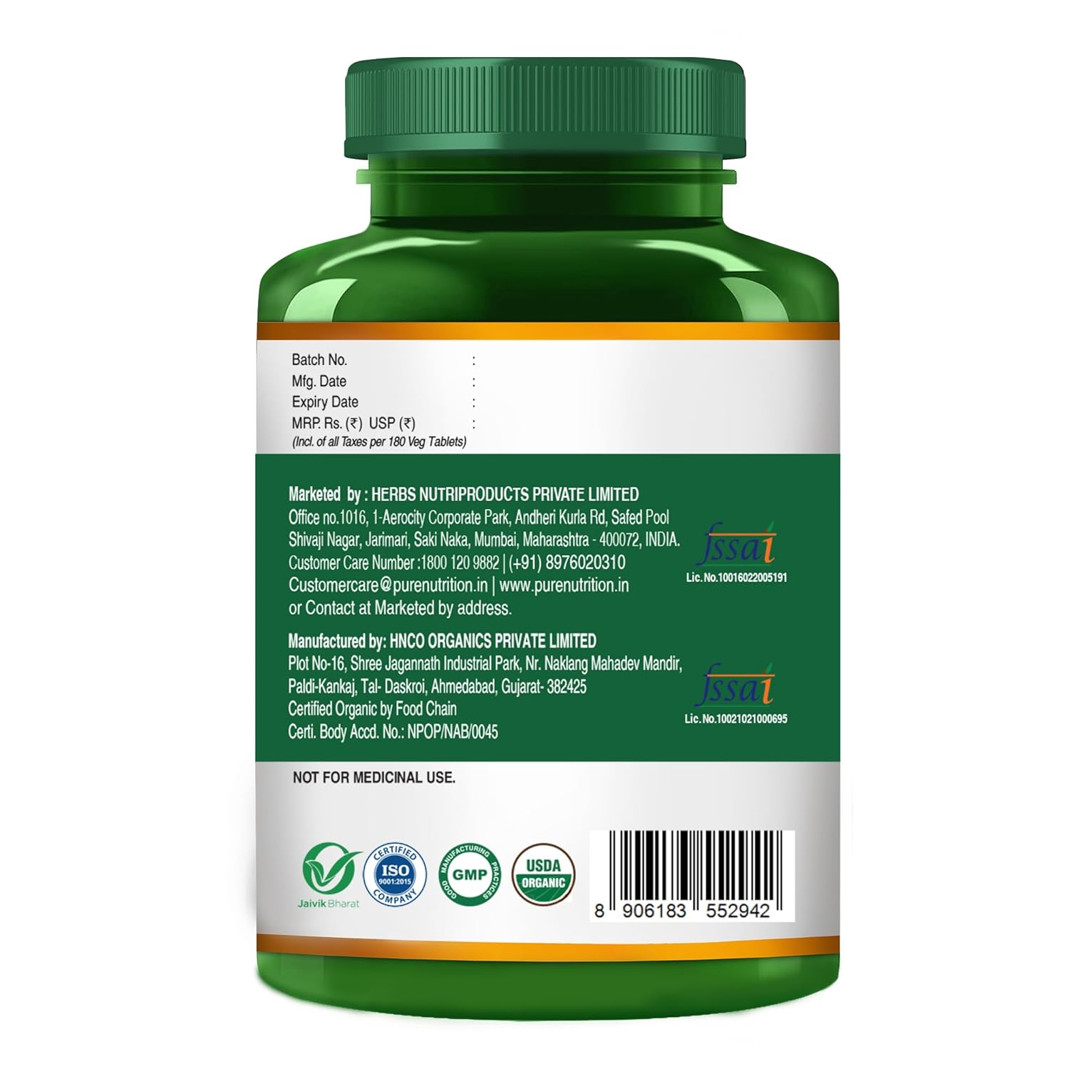 Pure Nutrition Moringa 1200mg -  180 Veg Tablets | Rich in Antioxidants, Vitamins & Minerals | Supports Healthy Digestion, Immunity, Energy Levels & Detox | Superfood Supplement for Men & Women