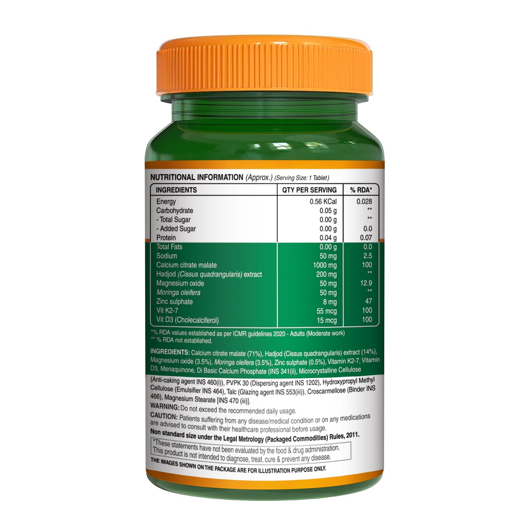 Pure Nutrition Calcium Citrate 120 Tablets with Magnesium, Zinc, Vitamin D3 & K2 (600 IU) – Supports Bone, Joint & Muscle Health, Boosts Collagen Synthesis for Men & Women