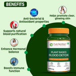 Pure Nutrition Plant-Based Blood Detox 800mg – 60 Veg Capsules | With Neem, Manjistha & Turmeric Extract | Natural Blood Purifier for Skin Health, Detox Support, Acne & Pimple Control