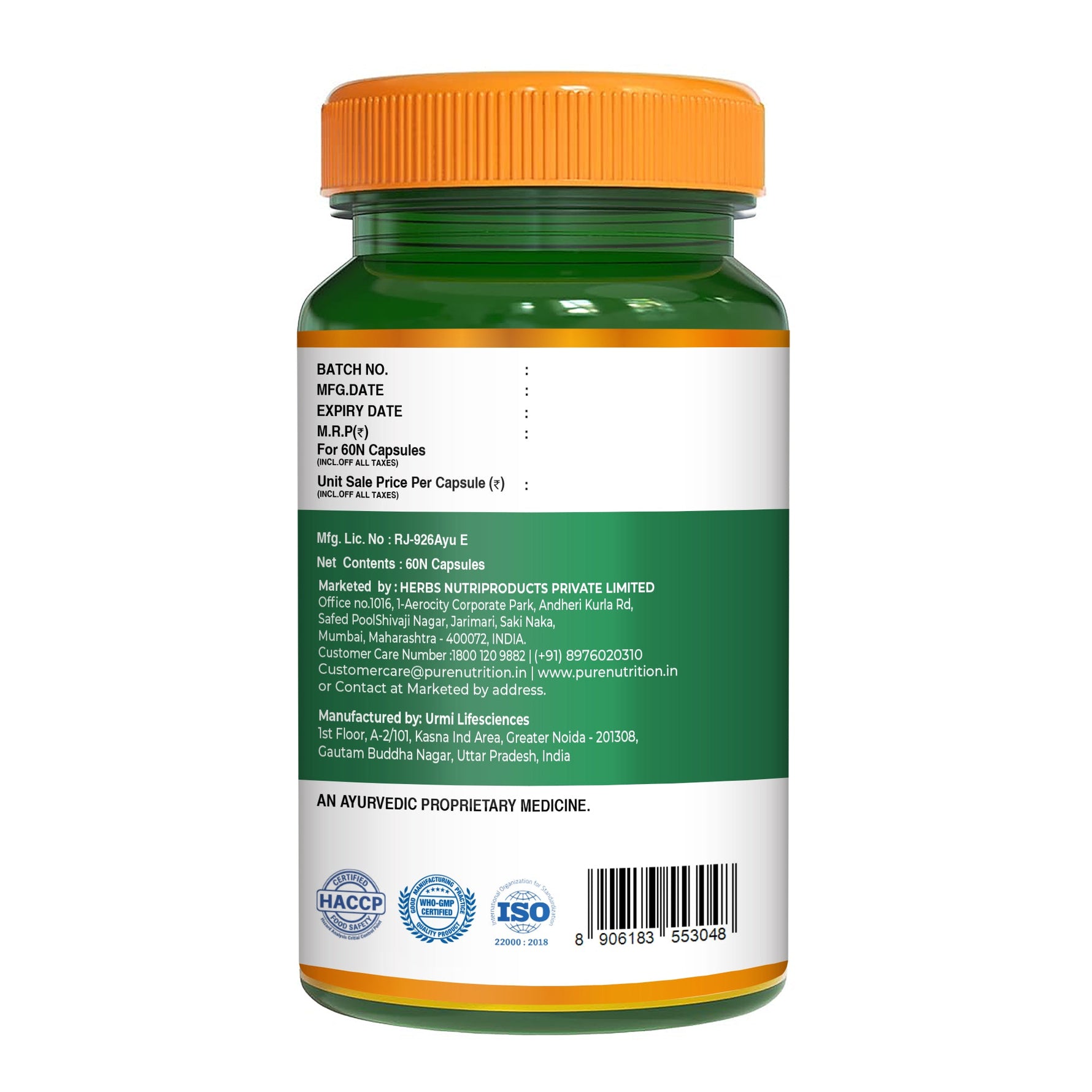 Pure Nutrition Plant-Based Blood Detox 800mg – 60 Veg Capsules | With Neem, Manjistha & Turmeric Extract | Natural Blood Purifier for Skin Health, Detox Support, Acne & Pimple Control