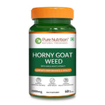 Pure Nutrition Horny Goat Weed with Maca Root Extract 1000mg – 60 Veg Capsules | Supports Energy, Stamina, Bone & Hormonal Health