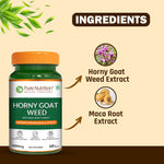 Pure Nutrition Horny Goat Weed with Maca Root Extract 1000mg – 60 Veg Capsules | Supports Energy, Stamina, Bone & Hormonal Health