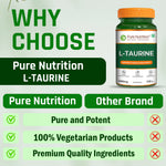 Pure Nutrition L-Taurine 500mg – 120 Veg Capsules | Amino Acid Supplement for Athletic Performance, Muscle Recovery, Cognitive & Heart Health