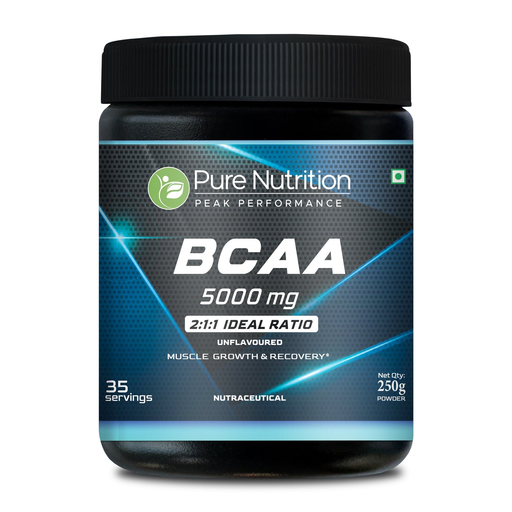 Pure Nutrition BCAA 2:1:1 (250g) | Unflavored Branched Chain Amino Acids with L-Leucine, L-Isoleucine & L-Valine | Sugar-Free Amino Acid Supplement | 35 Servings | Muscle Growth & Workout Recovery