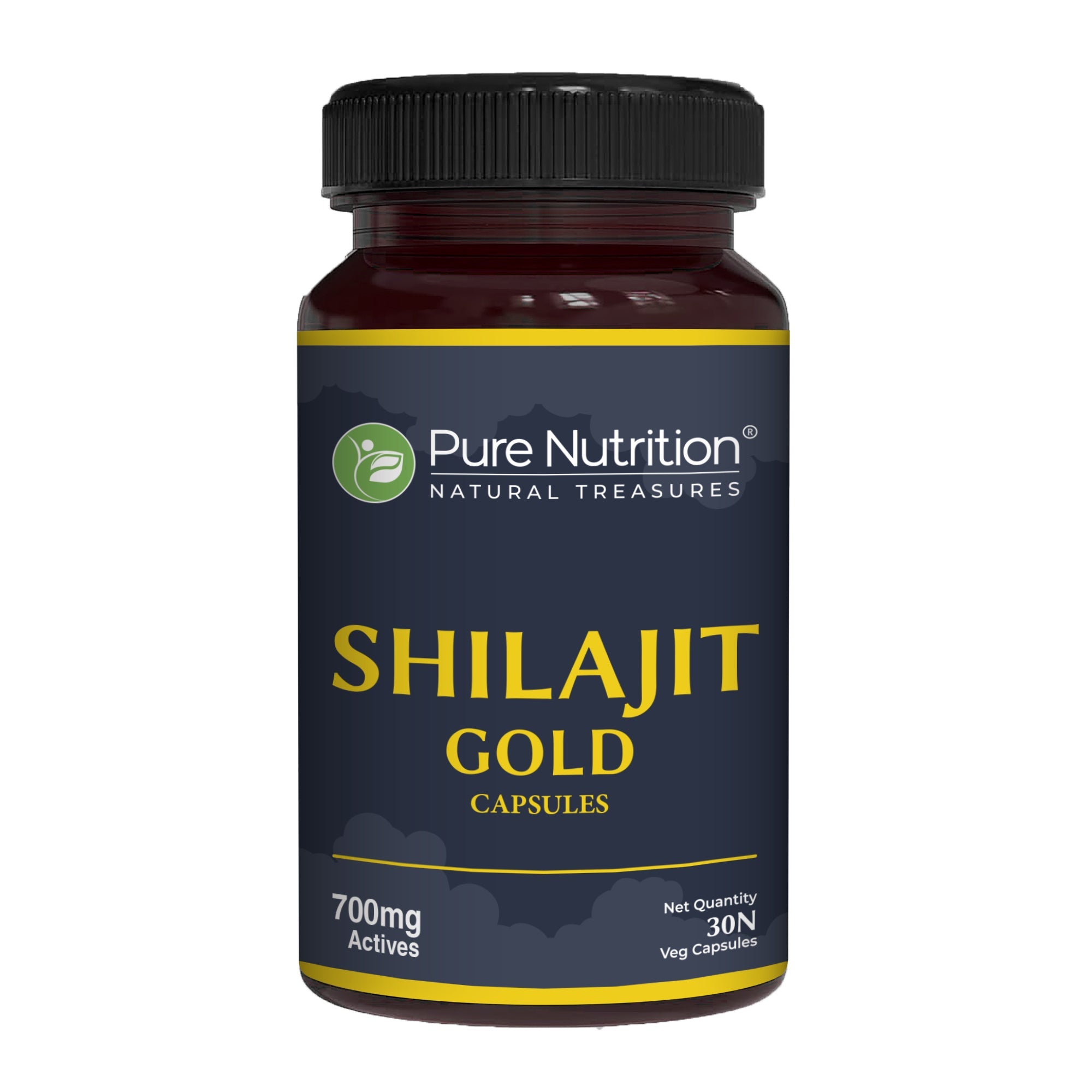 Pure Nutrition Shilajit Gold 60 Veg Capsules with Kaunch Beej, Ashwagandha, Safed Musli, Gokhru & Shatavari for Energy, Strength, Stamina & Performance | Premium Ayurvedic Supplement for Men