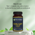 Pure Nutrition Shilajit Gold 60 Veg Capsules with Kaunch Beej, Ashwagandha, Safed Musli, Gokhru & Shatavari for Energy, Strength, Stamina & Performance | Premium Ayurvedic Supplement for Men