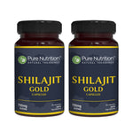 Pure Nutrition Shilajit Gold 60 Veg Capsules with Kaunch Beej, Ashwagandha, Safed Musli, Gokhru & Shatavari for Energy, Strength, Stamina & Performance | Premium Ayurvedic Supplement for Men