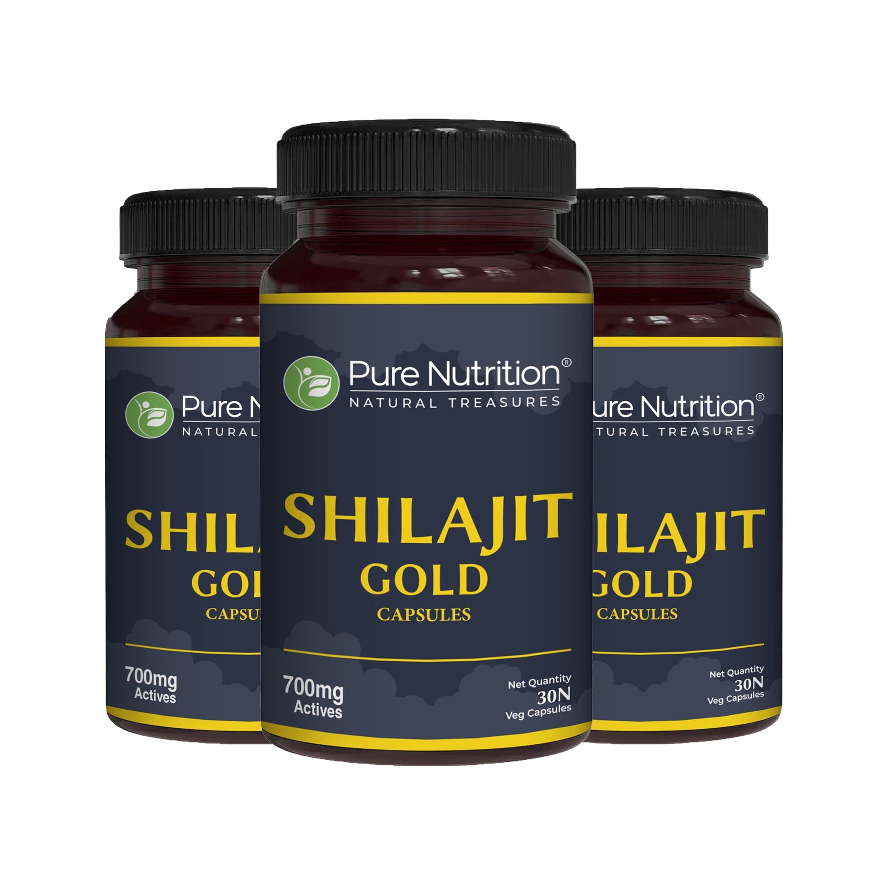 Pure Nutrition Shilajit Gold 60 Veg Capsules with Kaunch Beej, Ashwagandha, Safed Musli, Gokhru & Shatavari for Energy, Strength, Stamina & Performance | Premium Ayurvedic Supplement for Men