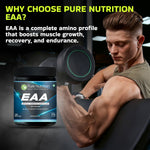 Pure Nutrition EAA (25 Servings) 250g | Eaa Supplement for Men and Women | Essential Amino Acids Powder for Muscle Growth, Recovery, Hydration & Endurance | Unflavoured | Peak Performance
