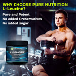 Pure Nutrition Peak Performance L-Leucine Powder – 3000mg per Serving, 100g (33 Servings) | 100% Pure & Unflavoured | Boosts Muscle Growth, Recovery & Stamina | Pre-Workout for Men & Women