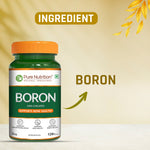 Pure Nutrition Boron 3mg, 120 Veg Capsules | 100% Chelated Boron Supplement for Bone Strength, Joint Support, Cognitive Health & Hormonal Balance