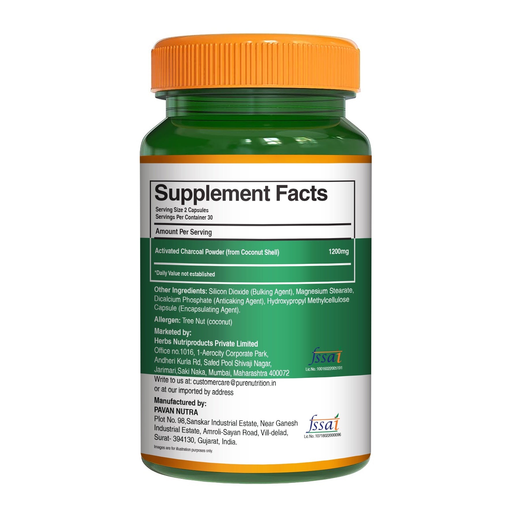 Pure Nutrition Activated Charcoal 1200mg – 60 Veg Capsules | Natural Detox Supplement for Gas Relief, Bloating, Digestion & Gut Health – Derived from Coconut Shells