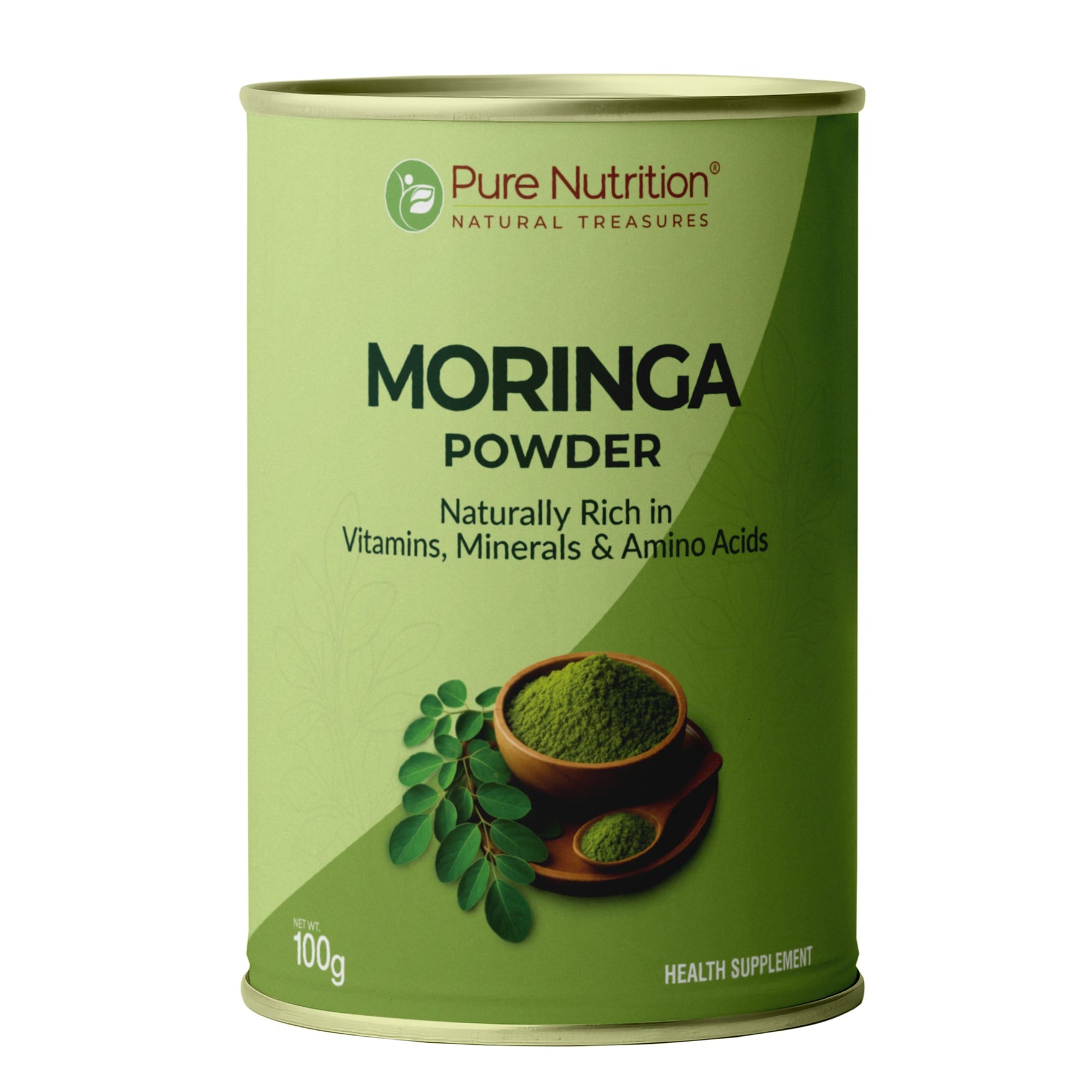 Pure Nutrition Moringa Powder, 100gm | Helps in weight management | Reduces stress levels | Improves immunity and energy levels | Packed with vitamins, minerals and amino acids