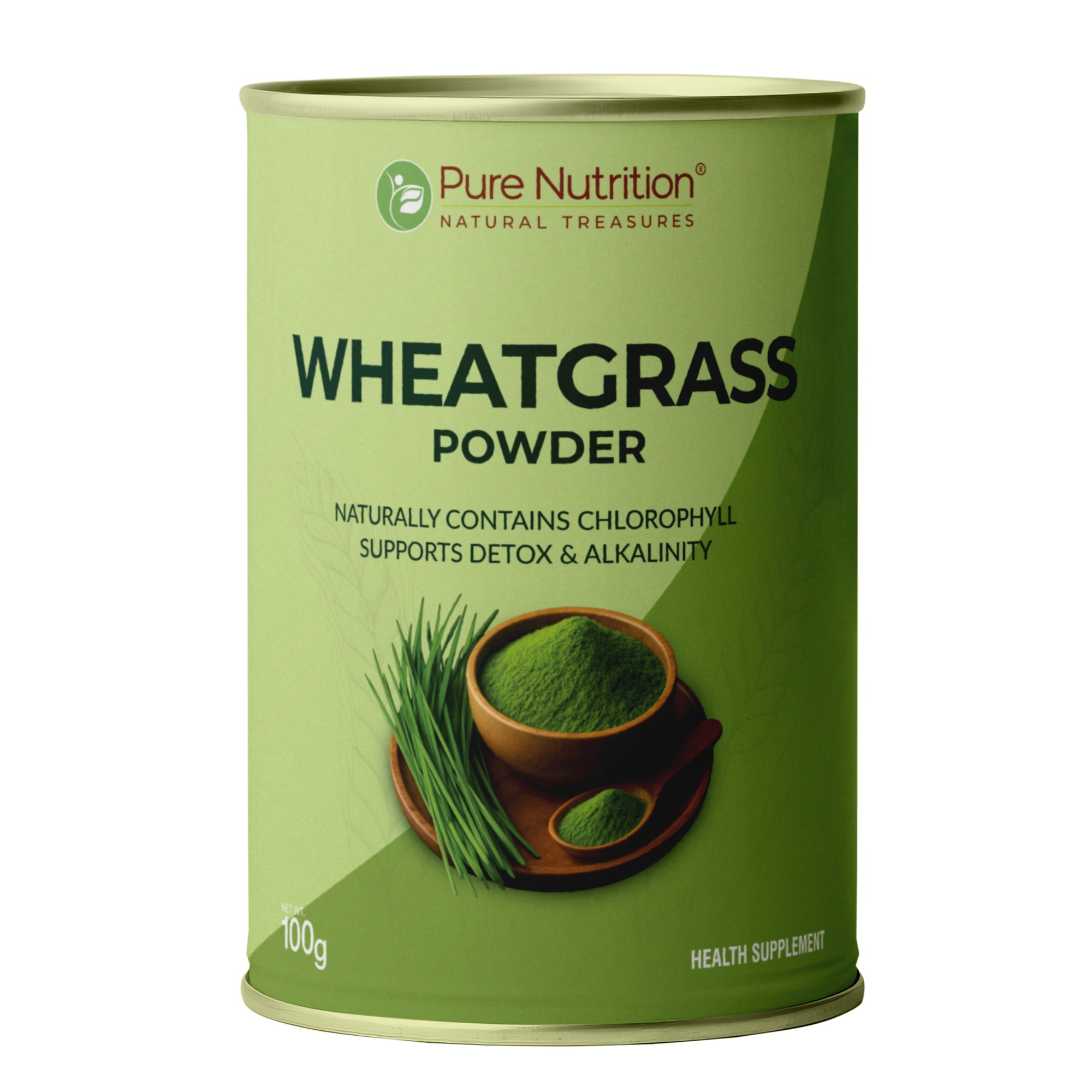 Pure Nutrition Wheatgrass Powder, 100g | Supports Detoxification & Alkalinity | Contains chlorophyll & antioxidants | Energy Booster | Packed with 17 amino acids
