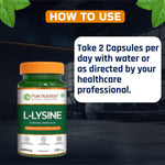 Pure Nutrition L-Lysine 1000mg – 120 Veg Capsules | Essential Amino Acid Supplement | Supports Muscle & Bone Health, Calcium Absorption & Collagen Synthesis