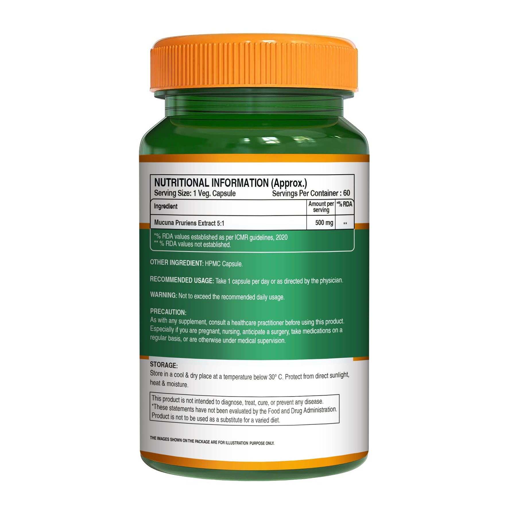 Pure Nutrition Kapikacchu Mucuna Pruriens (Kaunch Beej Extract), 500mg, 60 Veg Capsules – Supports Vitality, Cognitive Health & Mood Balance