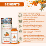 Pure Nutrition Seabuckthorn Pulp Concentrate 300ml | Rich in Omega Fatty Acids (3,6,7 & 9), Vitamins & Antioxidants | Supports Immunity, Heart & Digestive Health | Promotes Skin,Cellular Health & Overall Wellness