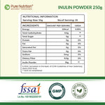 Pure Nutrition Prebiotic Inulin Fiber Powder 250g | Prebiotic Fiber for Gut Health & Digestion | Non-GMO, Gluten-Free, Lactose-Free, Soy-Free | No Added Sugar | Supports Healthy Gut Microbiota