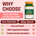 Pure Nutrition Ultra Calcium 1310mg – 90 Veg Tablets | With Vitamin D3, K2, Zinc & Magnesium | Bone, Joint, Muscle & Immune Health Support | Calcium Supplement for Men & Women