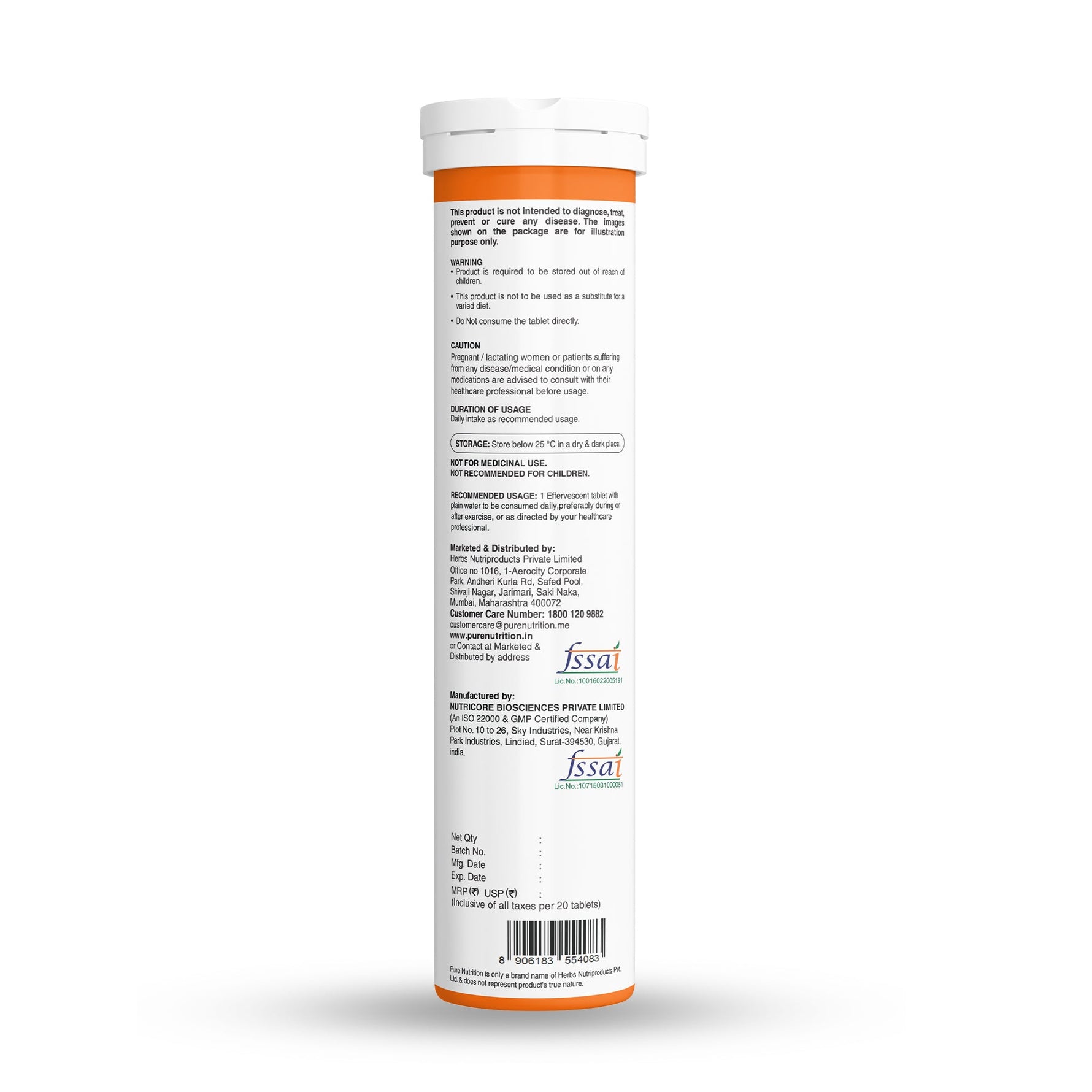 Pure Nutrition Ionz Electrolytes – Zero Sugar Added | 20 Effervescent Tablets – Moroccan Orange Flavour | For Instant Hydration, Energy, Performance & Recovery