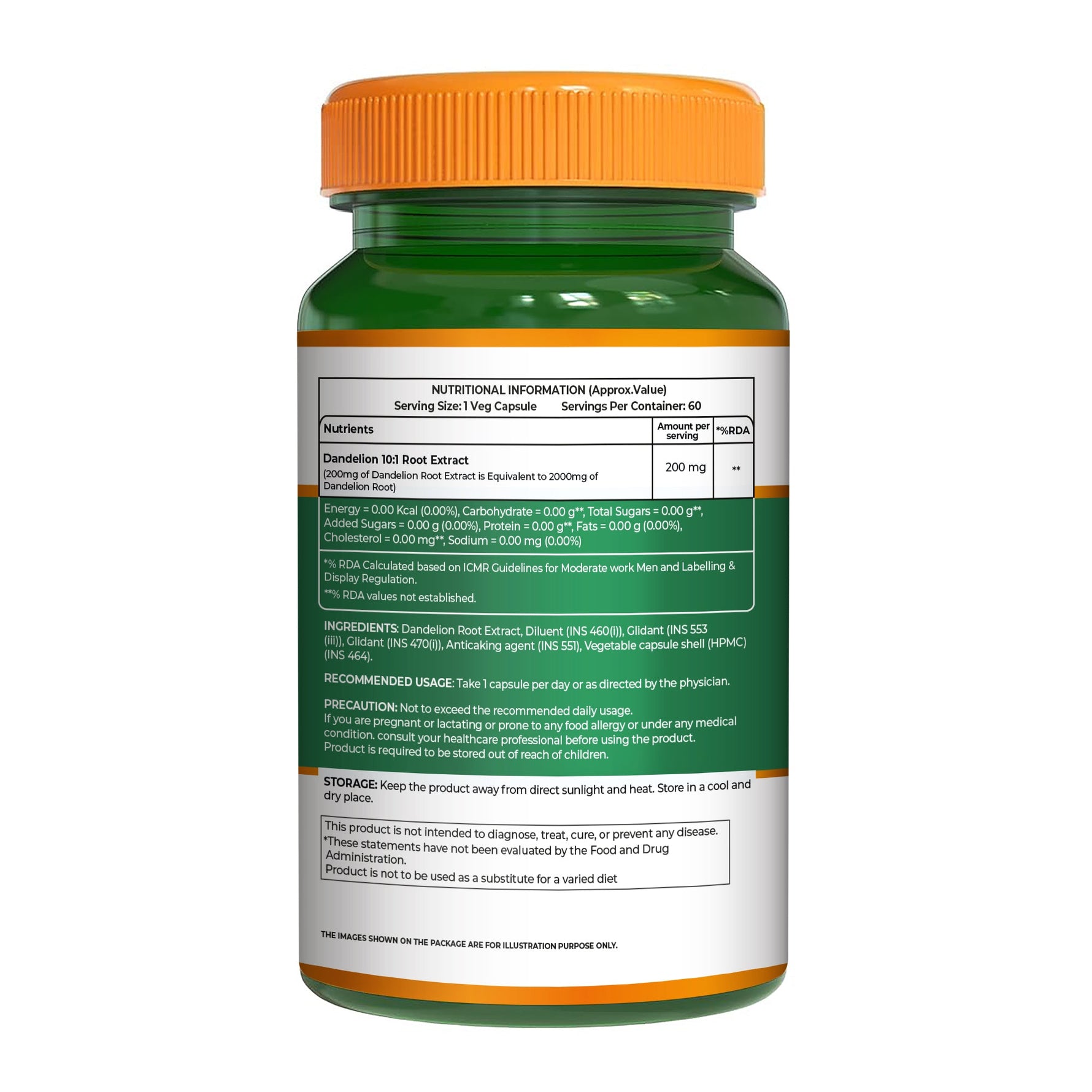 Pure Nutrition Dandelion Root Extract (200mg)- 60 Veg Capsules | 10:1 Root Extract | Supports Liver Health, Digestion & Antioxidant Activity | Natural Diuretic Support
