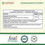 Pure Nutrition Dandelion Root Extract (200mg)- 60 Veg Capsules | 10:1 Root Extract | Supports Liver Health, Digestion & Antioxidant Activity | Natural Diuretic Support