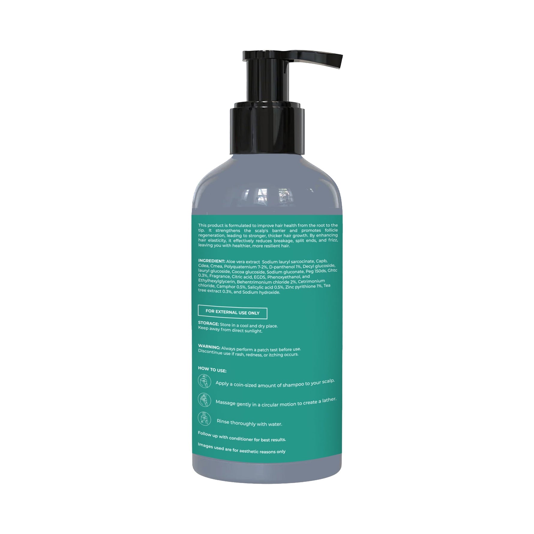 Pure Nutrition Tea Tree Anti-Dandruff Shampoo, 250ml | With Salicylic Acid | Sulphate & Paraben Free | Controls Flakes & Itch | Cleanses Scalp & Reduces Oiliness | Suitable for All Hair Types