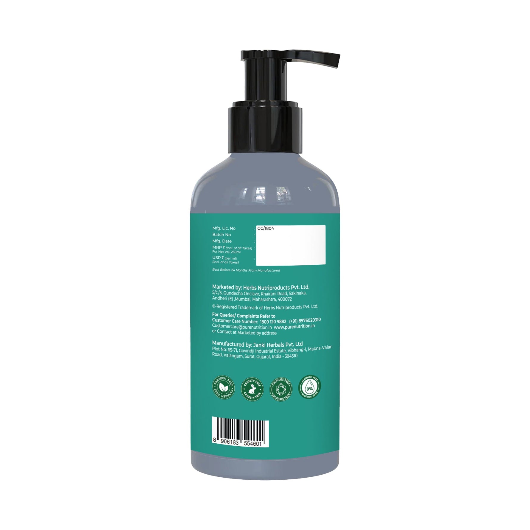 Pure Nutrition Tea Tree Anti-Dandruff Shampoo, 250ml | With Salicylic Acid | Sulphate & Paraben Free | Controls Flakes & Itch | Cleanses Scalp & Reduces Oiliness | Suitable for All Hair Types