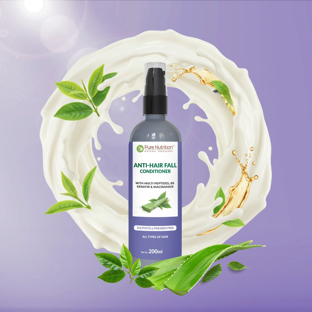 Pure Nutrition Anti-Hair Fall Conditioner, 200ml | With Multi-Peptides, Pro Vitamin B5, Keratin & Niacinamide | Sulphate & Paraben Free | For All Hair Types