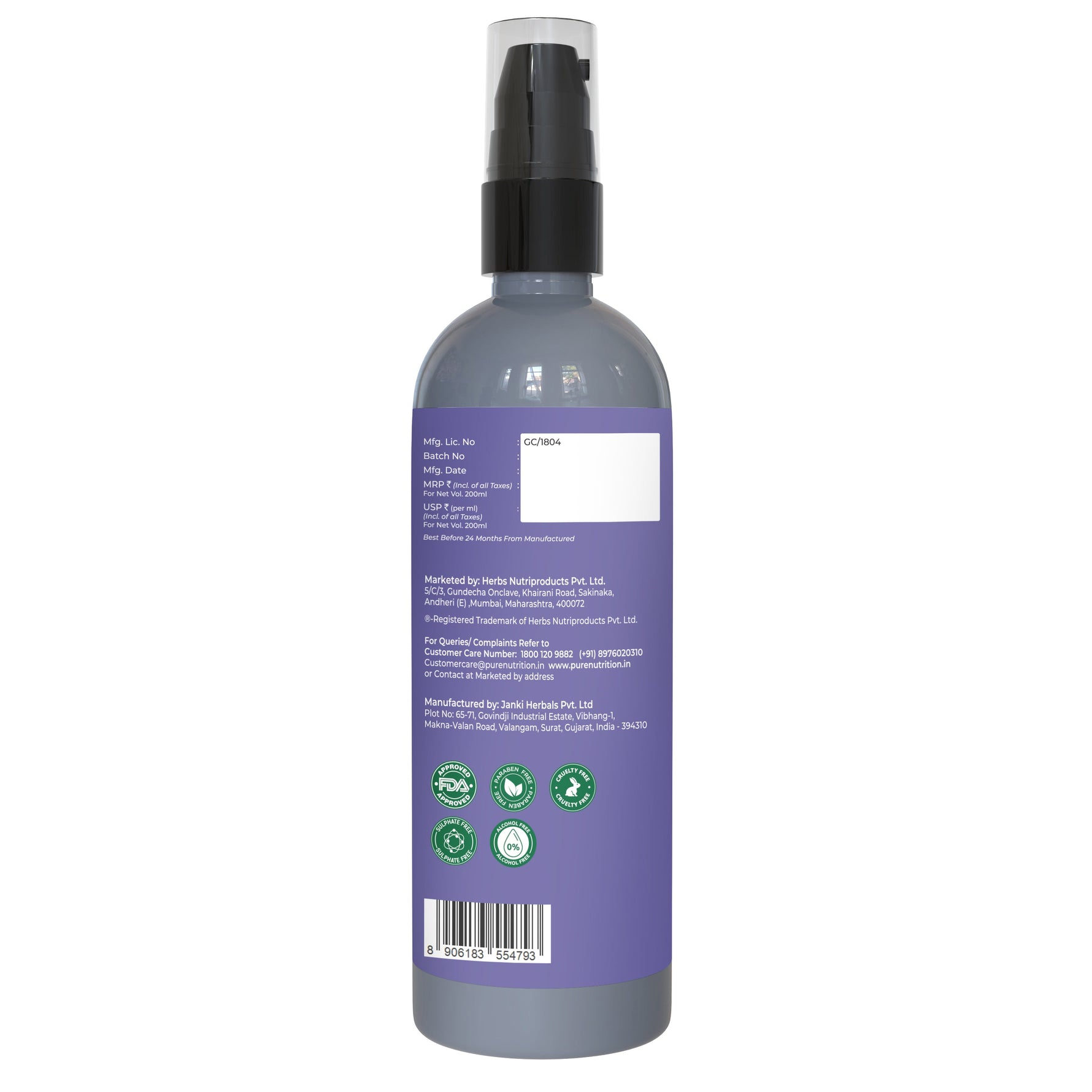 Pure Nutrition Anti-Hair Fall Conditioner, 200ml | With Multi-Peptides, Pro Vitamin B5, Keratin & Niacinamide | Sulphate & Paraben Free | For All Hair Types