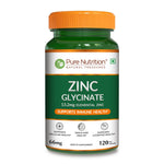 Pure Nutrition Zinc Glycinate Supplement (66 mg) | 120 Veg Capsules | 13.2 mg Elemental Zinc | Daily Zinc Supplement for Skin, Hair & General Wellness