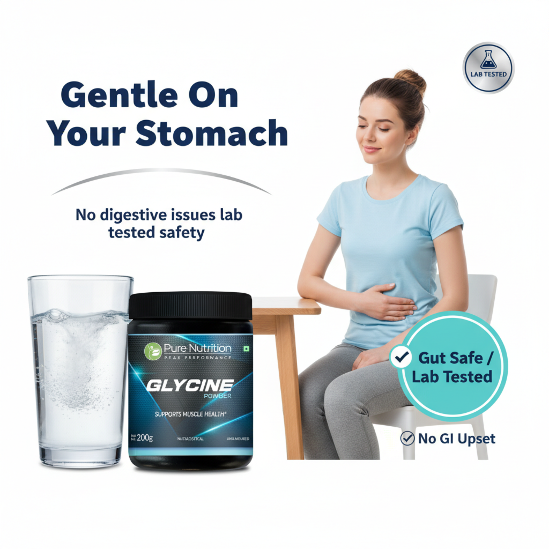 Pure Nutrition Glycine Powder 200g | Unflavoured | Amino Acid Supplement for Muscle Health & Recovery | Nutraceutical