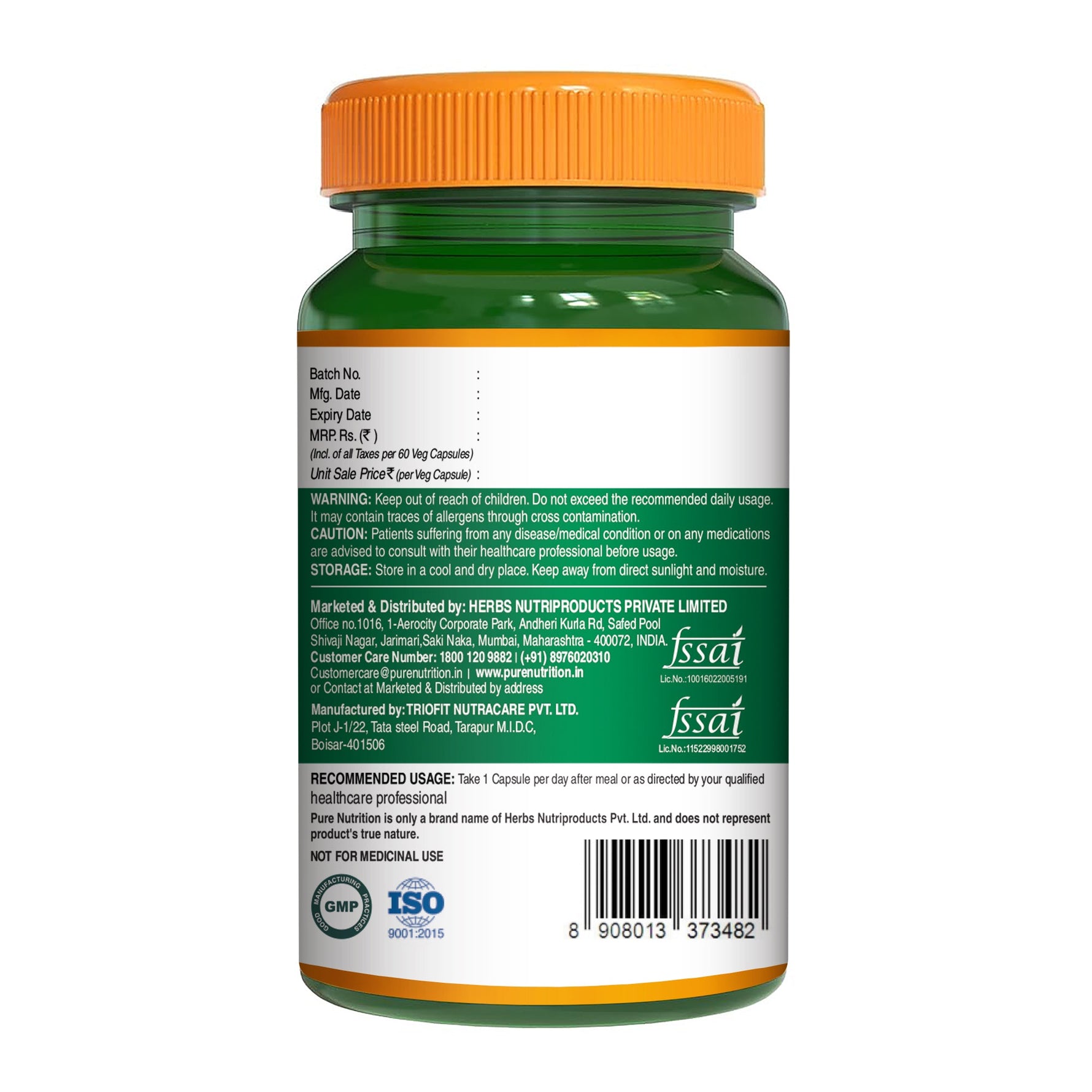 Pure Nutrition B-Complex 60 Veg Tabs – 100% RDA of B1, B2, B3, B5, B6, B9 | Boosts Immunity, Supports Hair Growth, Energy & Overall Health for Men & Women