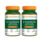 Pure Nutrition B-Complex 60 Veg Tabs – 100% RDA of B1, B2, B3, B5, B6, B9 | Boosts Immunity, Supports Hair Growth, Energy & Overall Health for Men & Women