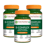 Pure Nutrition B-Complex 60 Veg Tabs – 100% RDA of B1, B2, B3, B5, B6, B9 | Boosts Immunity, Supports Hair Growth, Energy & Overall Health for Men & Women