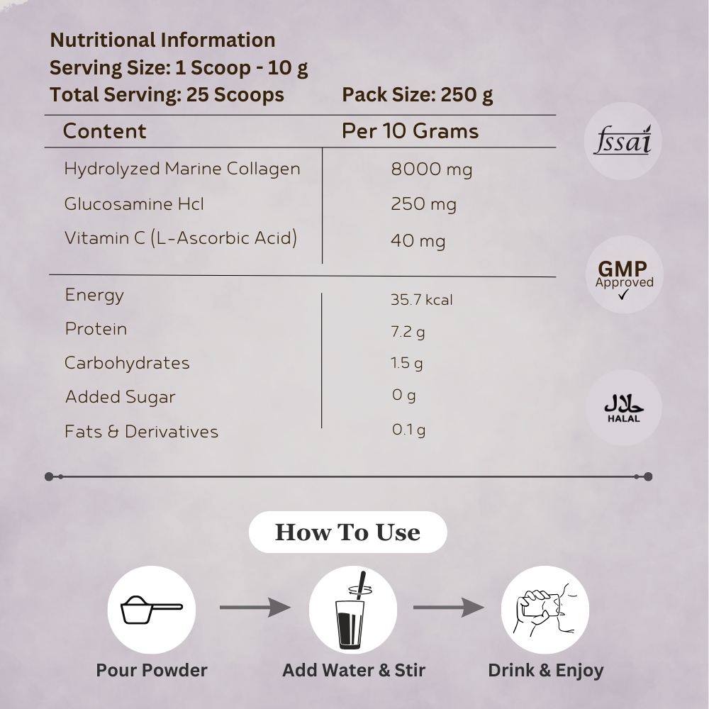 Inja Fit Collagen Powder for Muscle, Joint & Tissue Health | Flavour Powder Chocolate - 250gm Powder