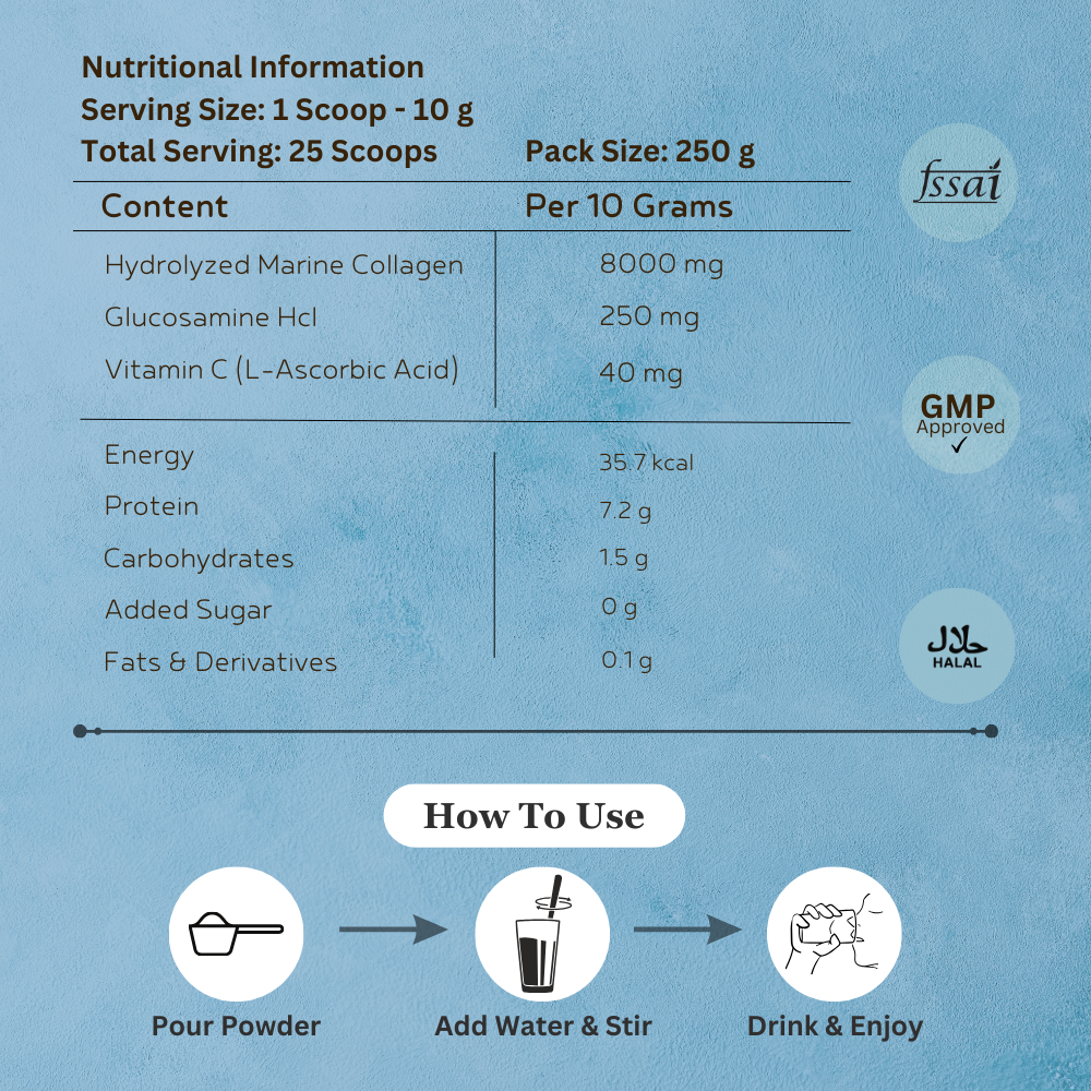 Inja Fit Collagen Powder for Muscle, Joint & Tissue Health | Flavour Powder Coffee - 250gm Powder